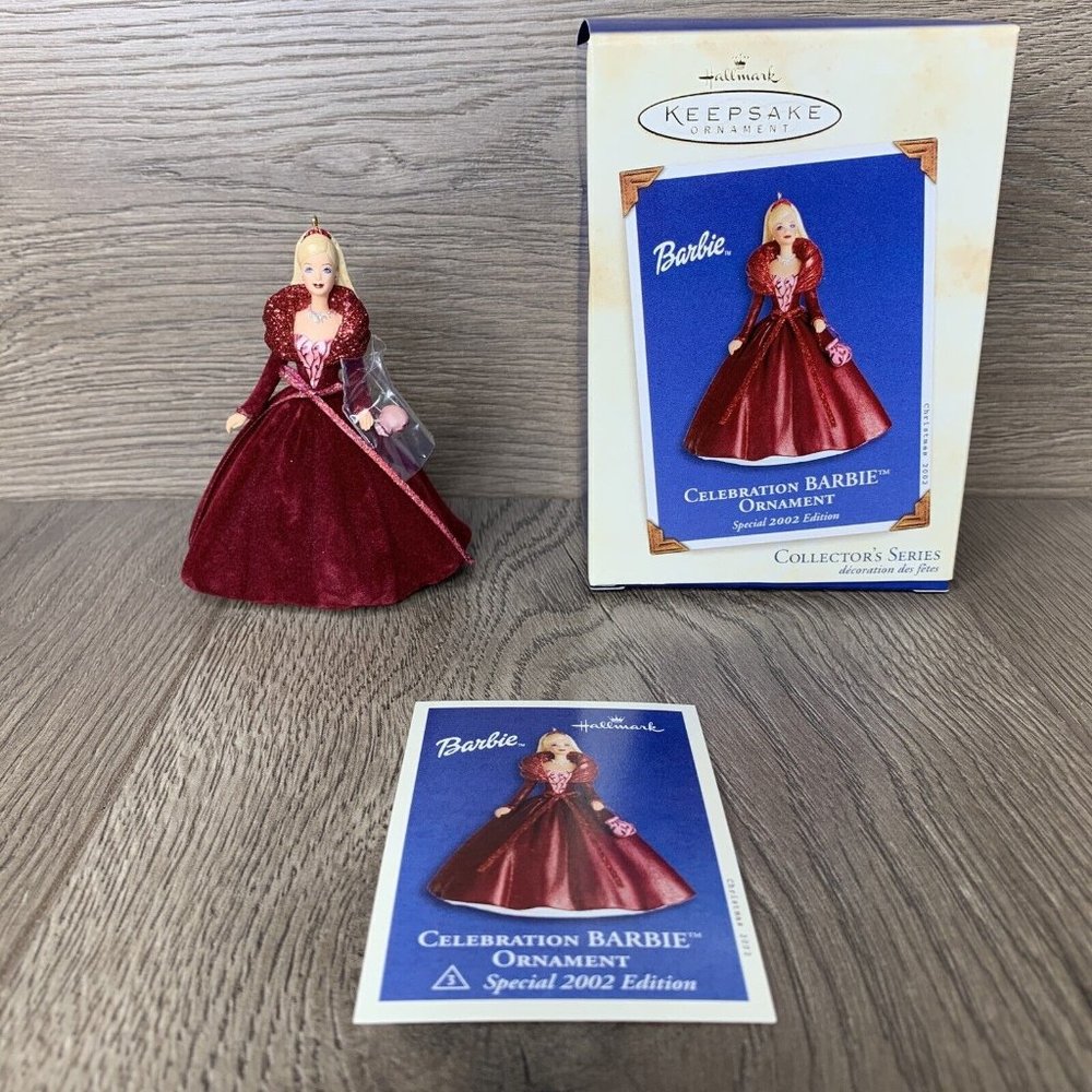 Hallmark Keepsake 2002 Ornament Celebration Barbie Christmas Ornament #3 - Picture 1 of 8